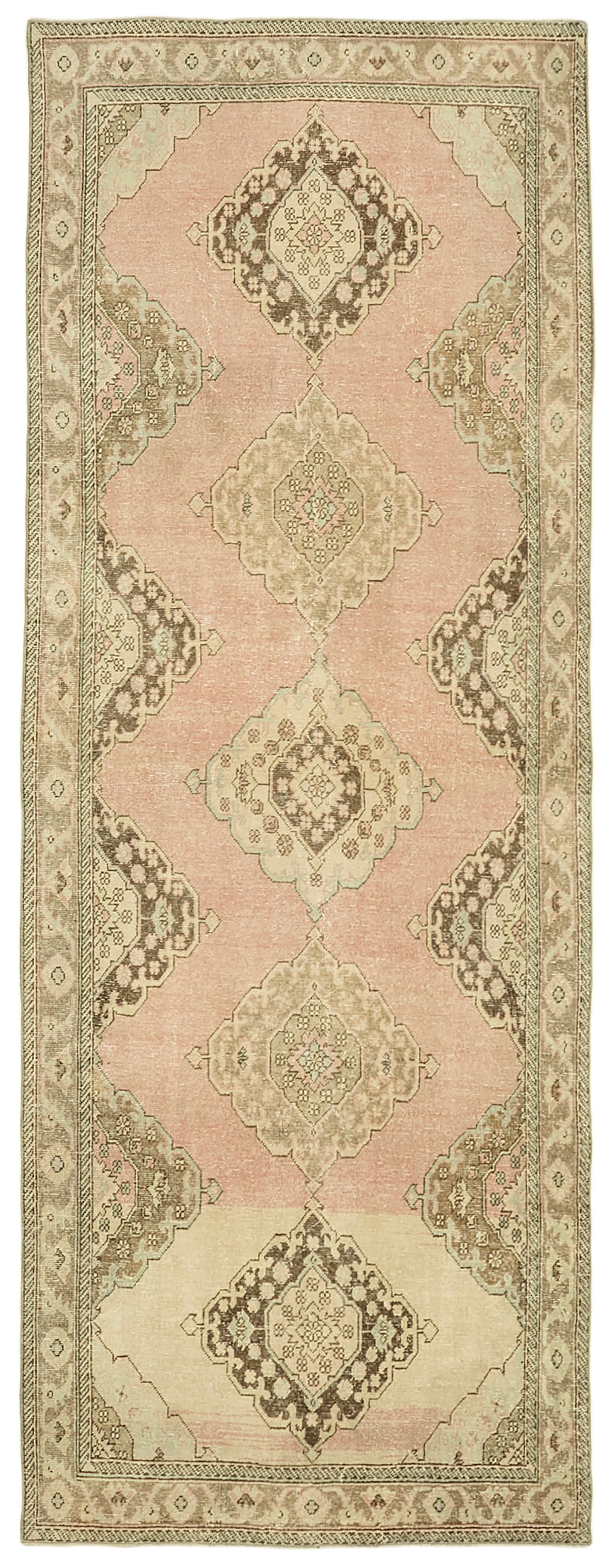 5x13 Beige Turkish Vintage Runner Rug - 39915