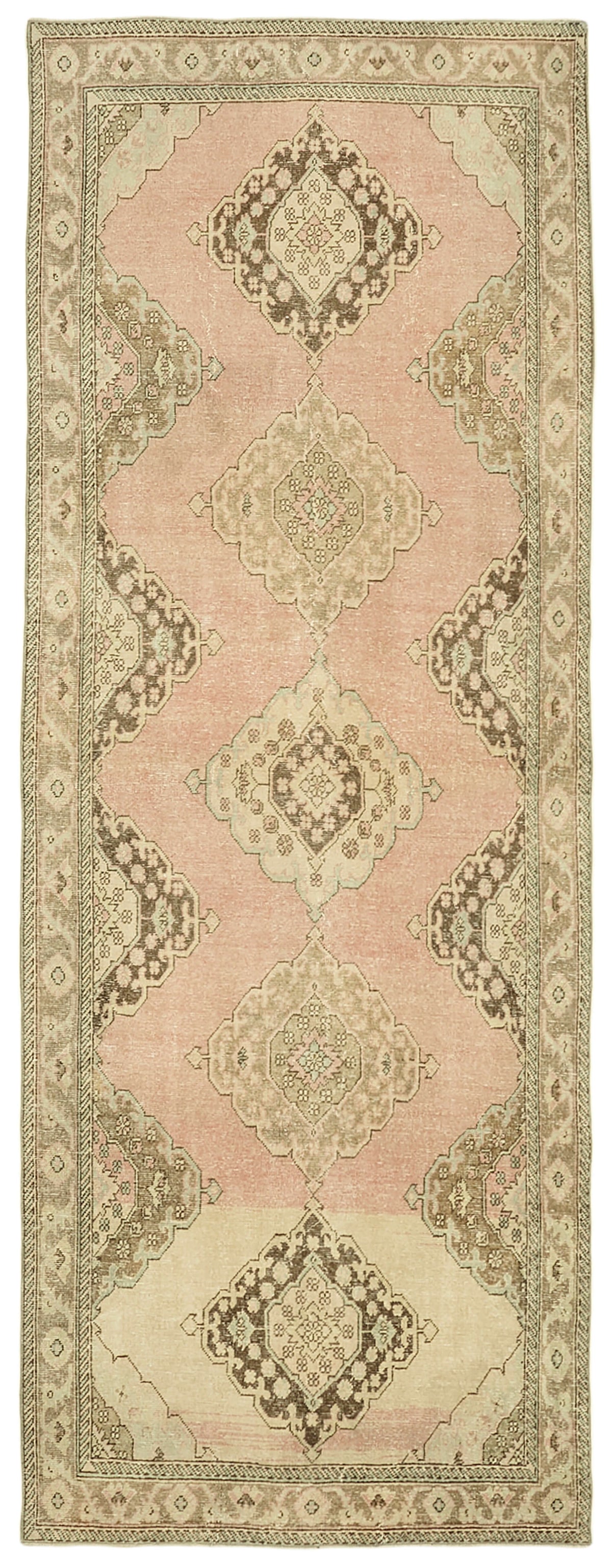 5x13 Beige Turkish Vintage Runner Rug - 39915