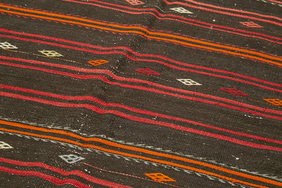 5x12 Black Vintage Turkish Kilim Rug - 39918