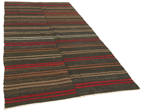 5x10 Brown Vintage Turkish Kilim Rug - 39921