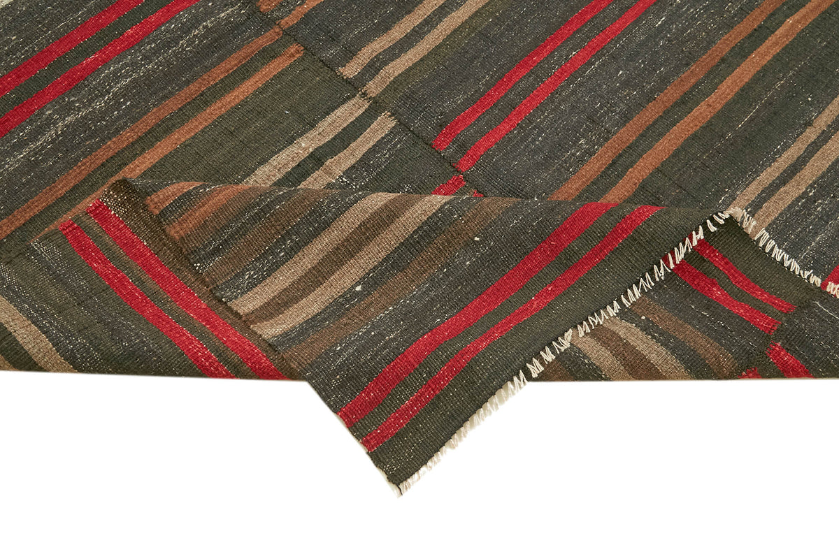 5x10 Brown Vintage Turkish Kilim Rug - 39921