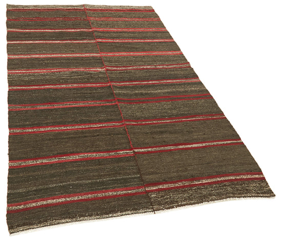 4x8 Brown Vintage Turkish Kilim Rug - 39922