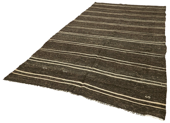 6x12 Brown Vintage Turkish Kilim Rug - 39923