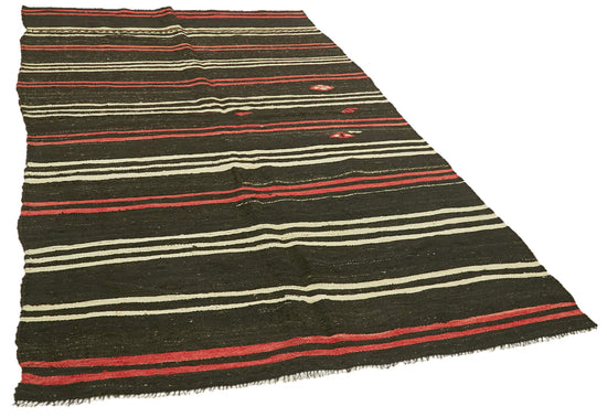 6x10 Brown Vintage Turkish Kilim Rug - 39925