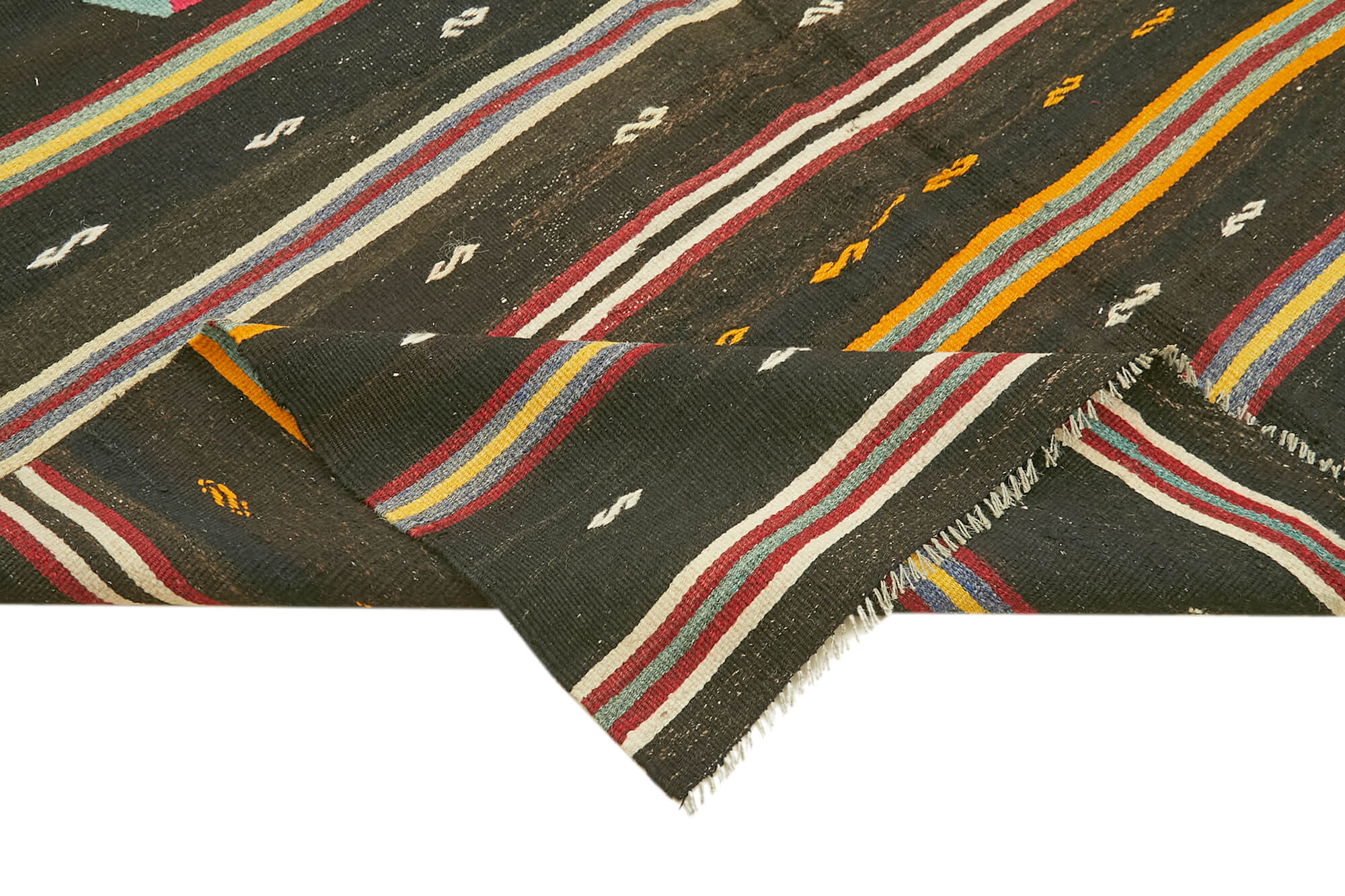 6x11 Brown Vintage Turkish Kilim Rug - 39931