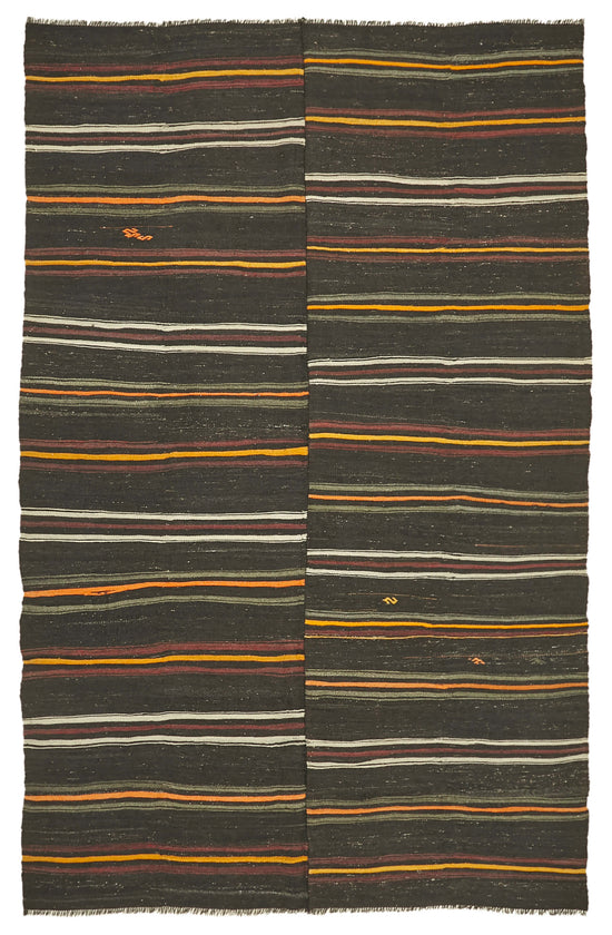 8x12 Brown Vintage Turkish Kilim Rug - 39937