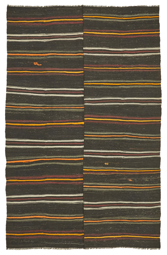 8x12 Brown Vintage Turkish Kilim Rug - 39937