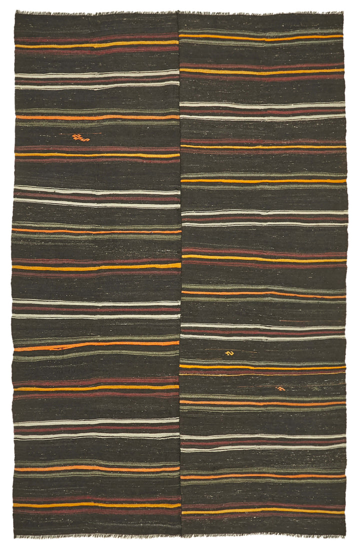 8x12 Brown Vintage Turkish Kilim Rug - 39937