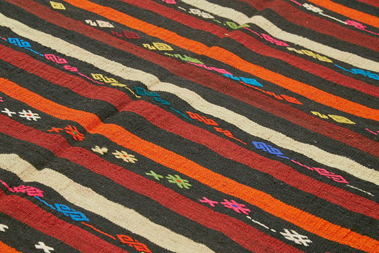 8x11 Brown Vintage Turkish Kilim Rug - 39944