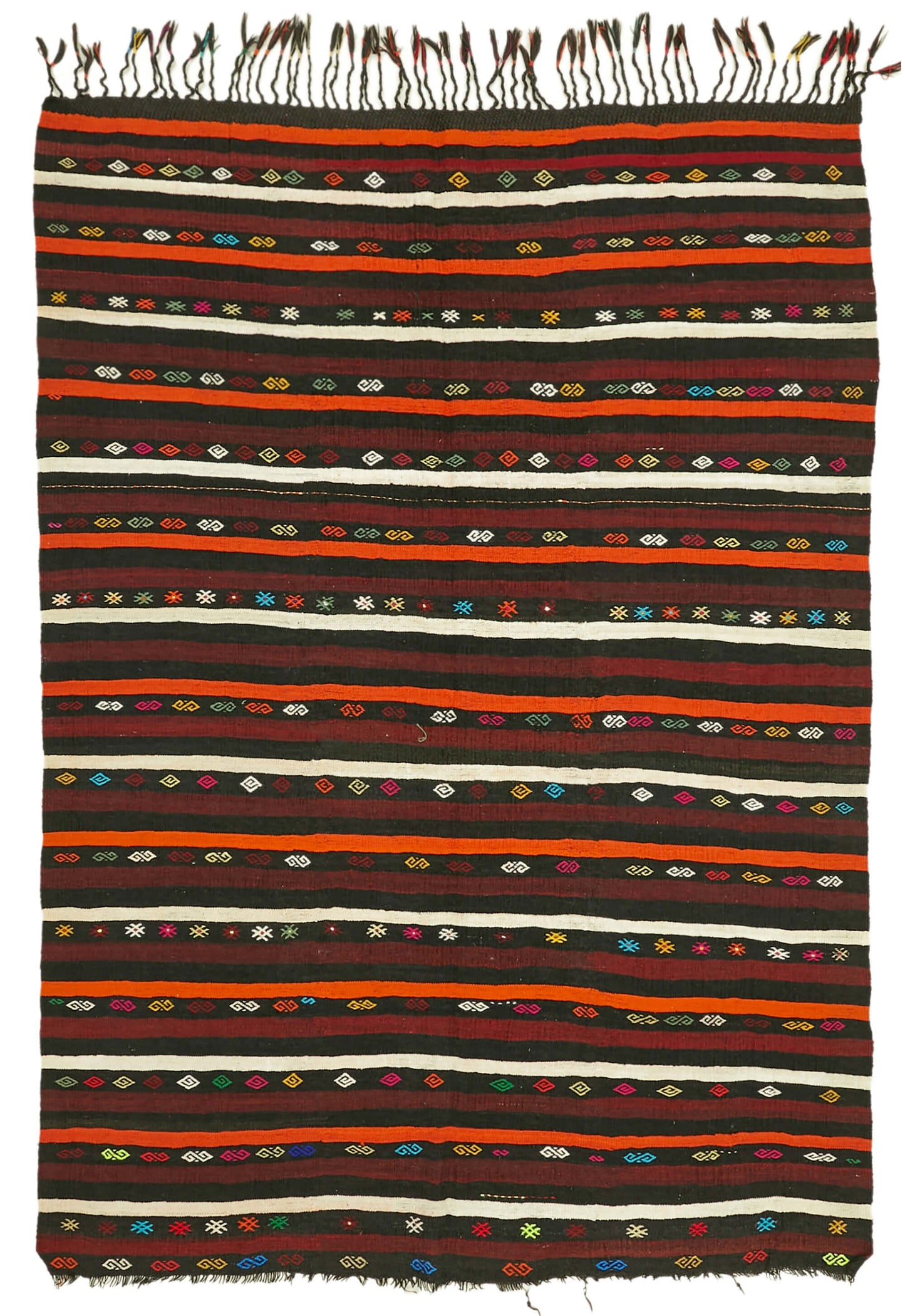 8x10 Brown Vintage Turkish Kilim Rug - 39946