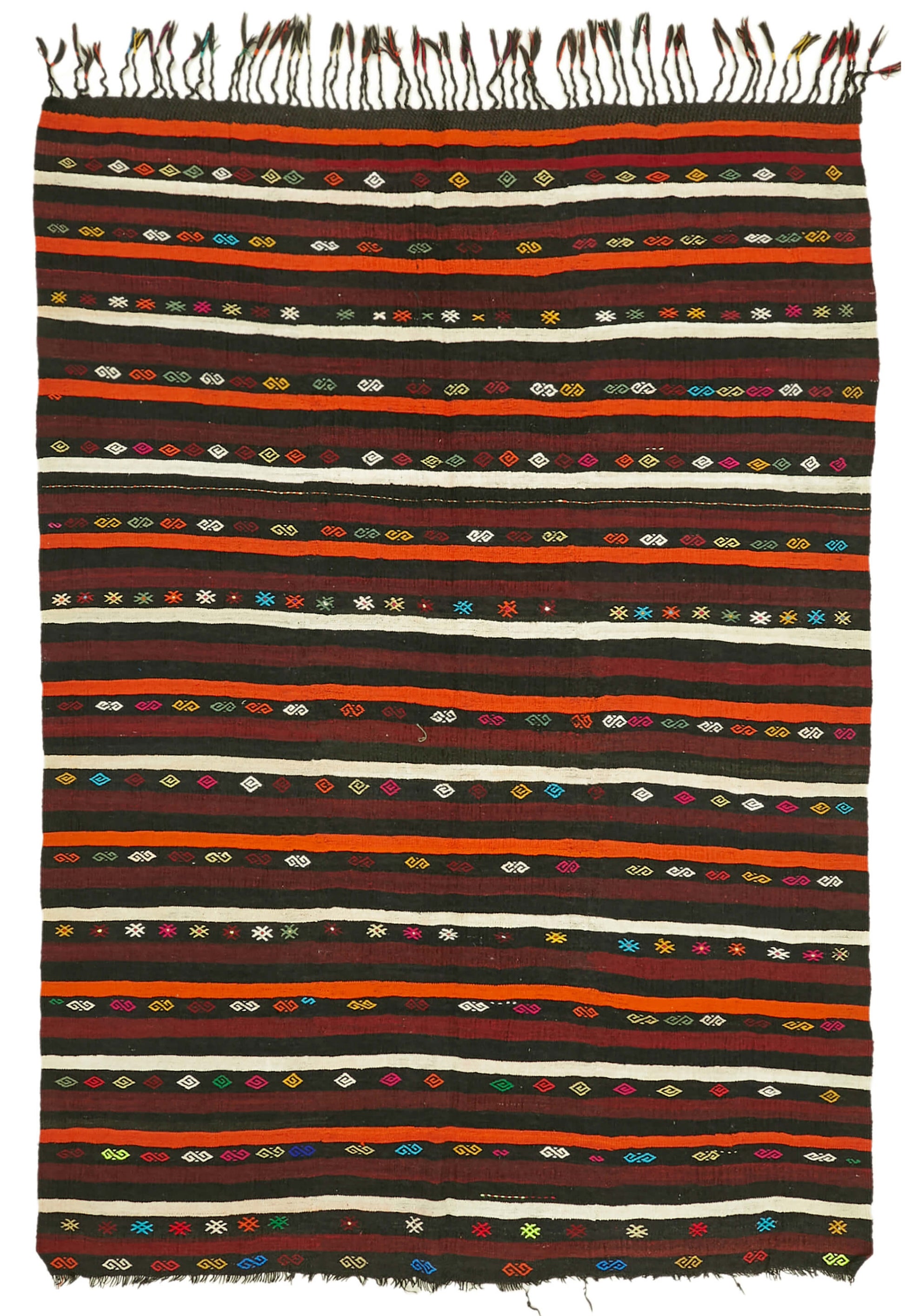 8x10 Brown Vintage Turkish Kilim Rug - 39946