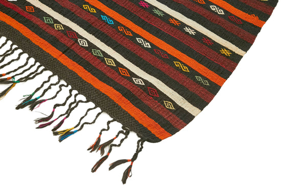 8x10 Brown Vintage Turkish Kilim Rug - 39946