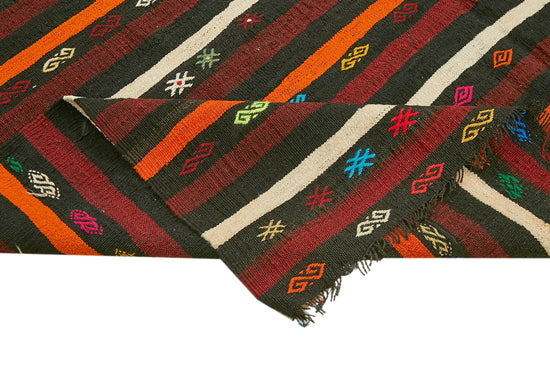 8x10 Brown Vintage Turkish Kilim Rug - 39946