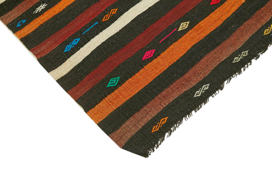 8x11 Brown Vintage Turkish Kilim Rug - 39948