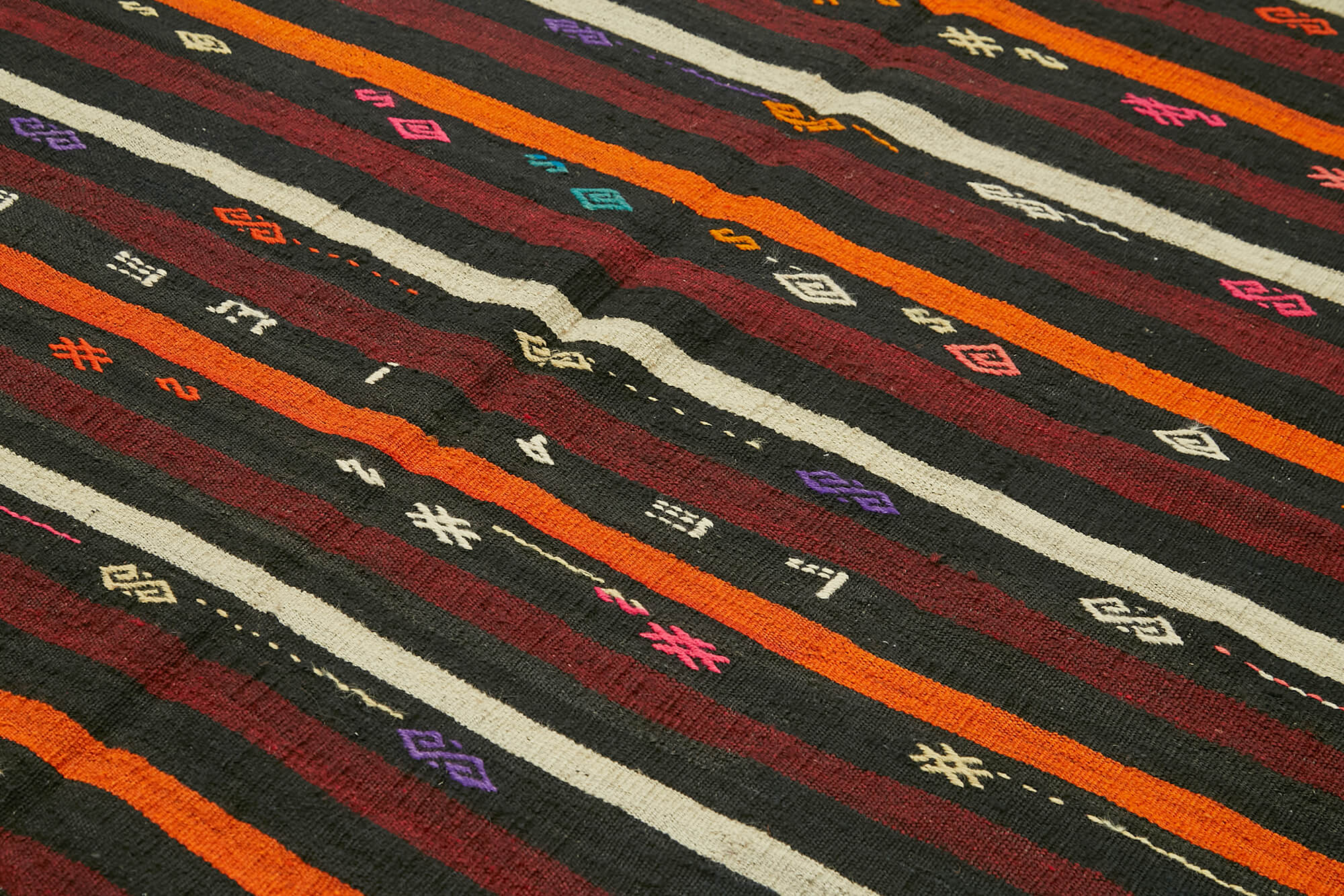 7x9 Brown Vintage Turkish Kilim Rug - 39951