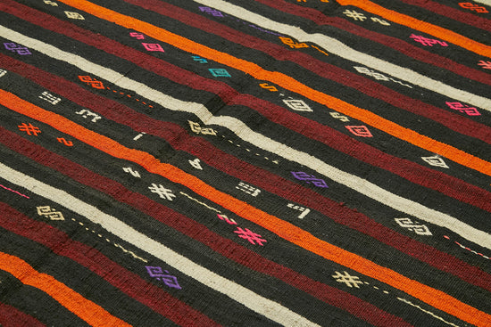 7x9 Brown Vintage Turkish Kilim Rug - 39951