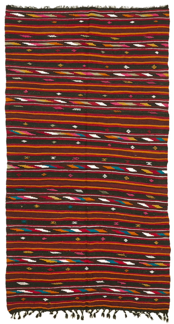 6x10 Multicolor Vintage Turkish Kilim Rug - 39962