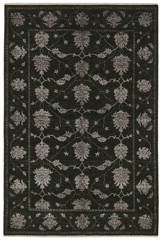 6x9 Black Oushak Rug - 41085