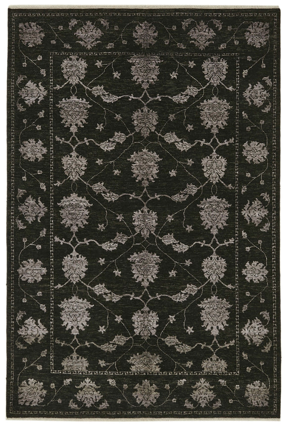 6x9 Black Oushak Rug - 41085