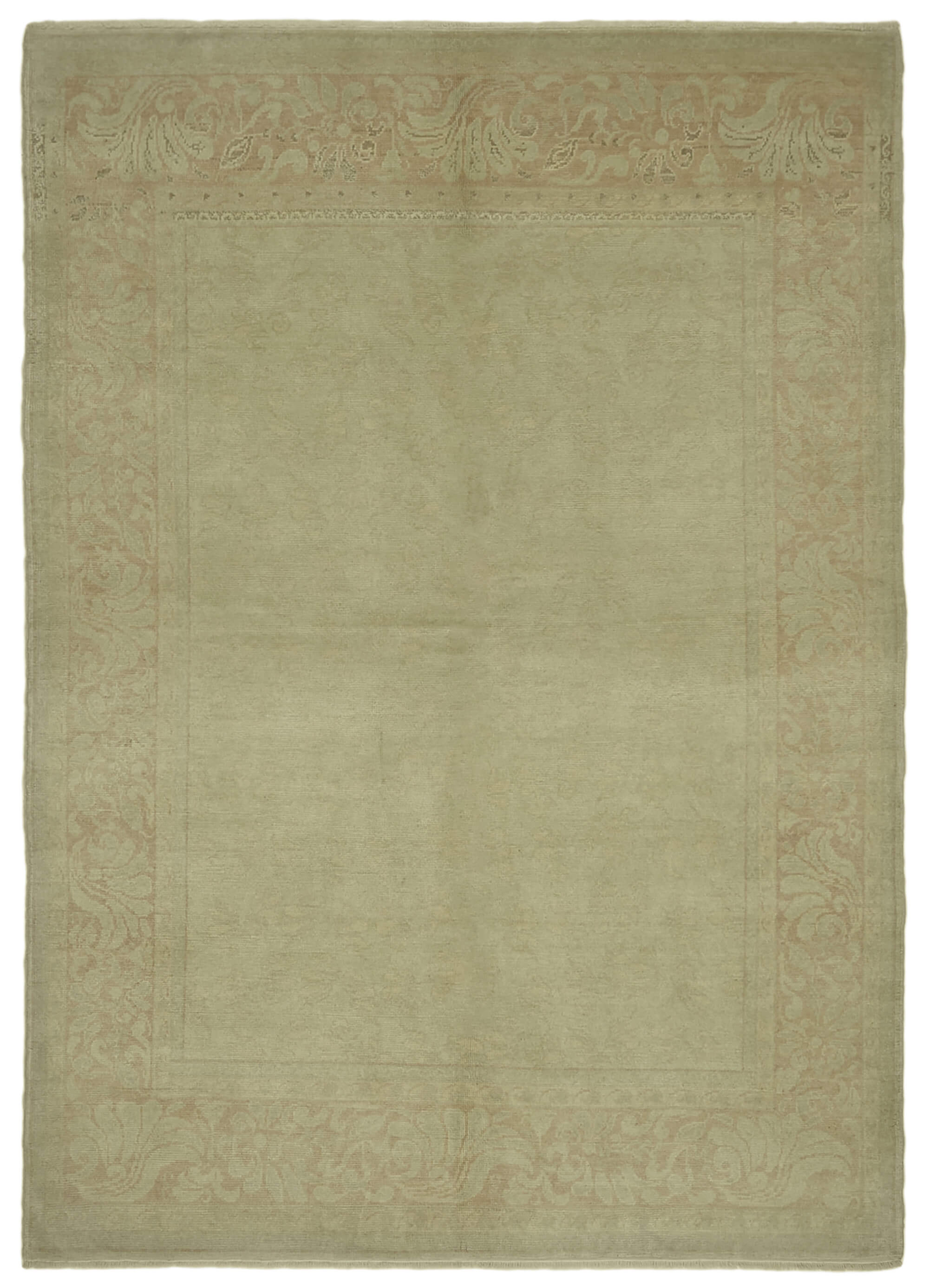 7x9 Beige Oushak Rug - 41096