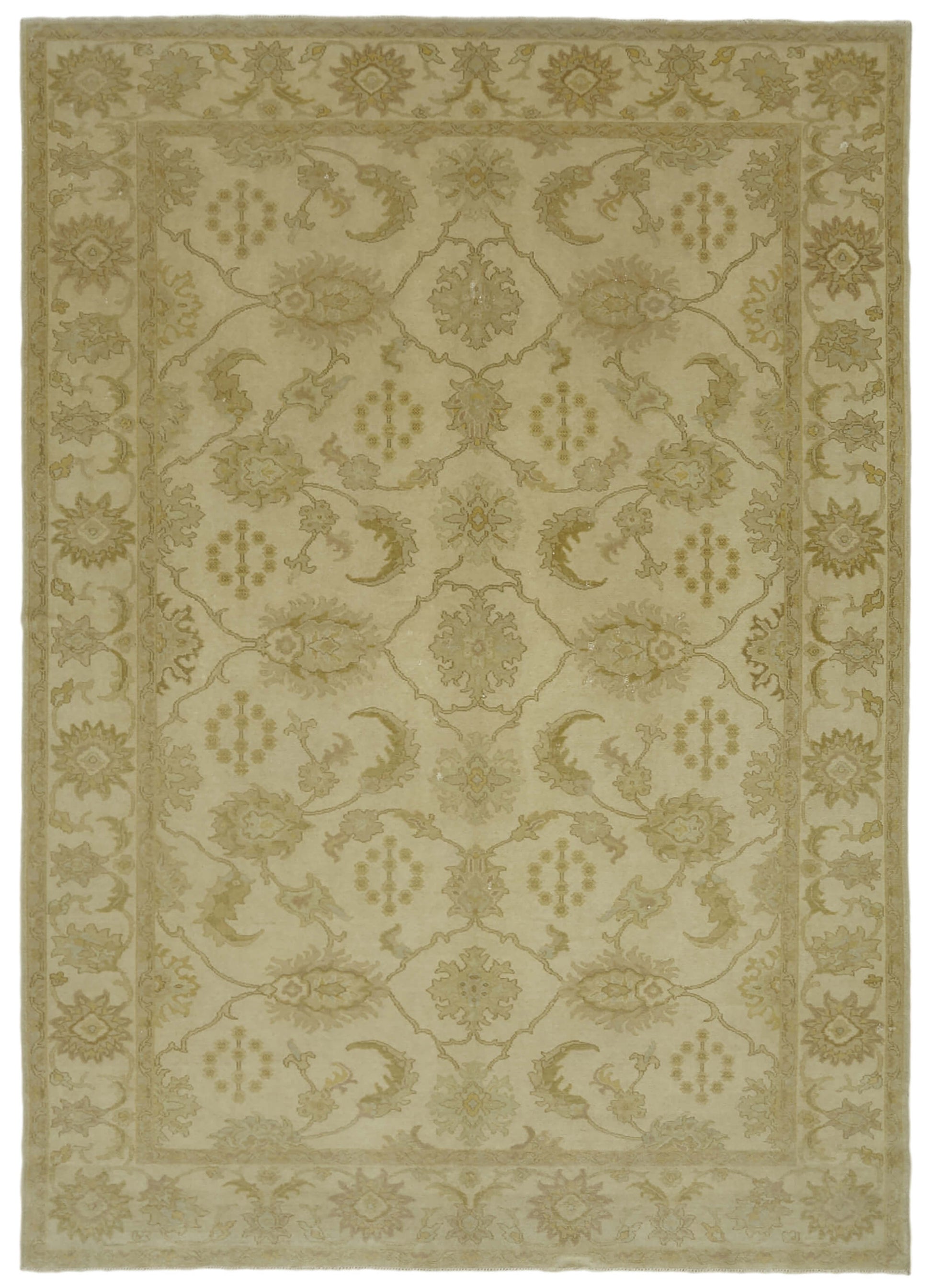 7x10 Beige Oushak Rug - 41098