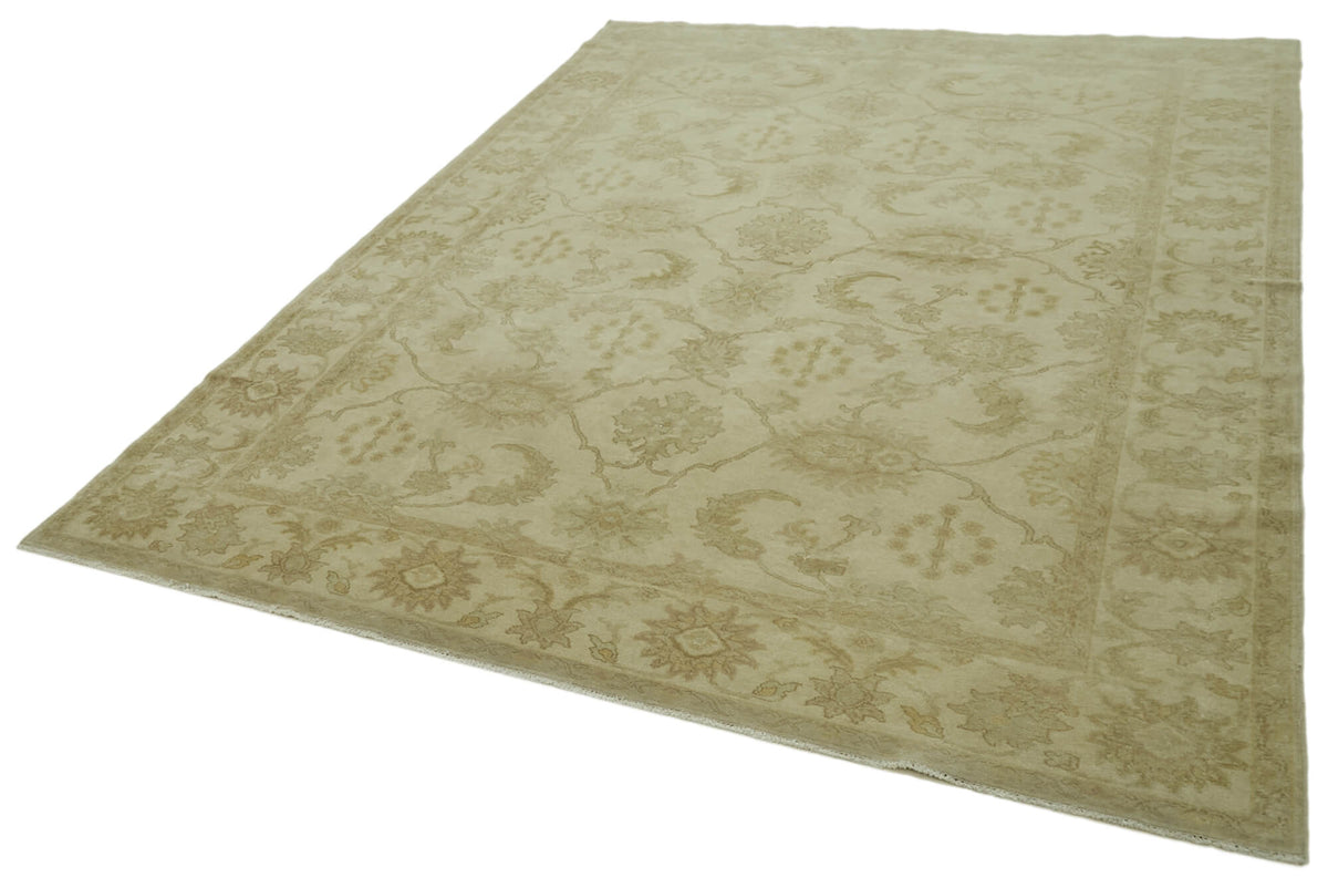 7x10 Beige Oushak Rug - 41098