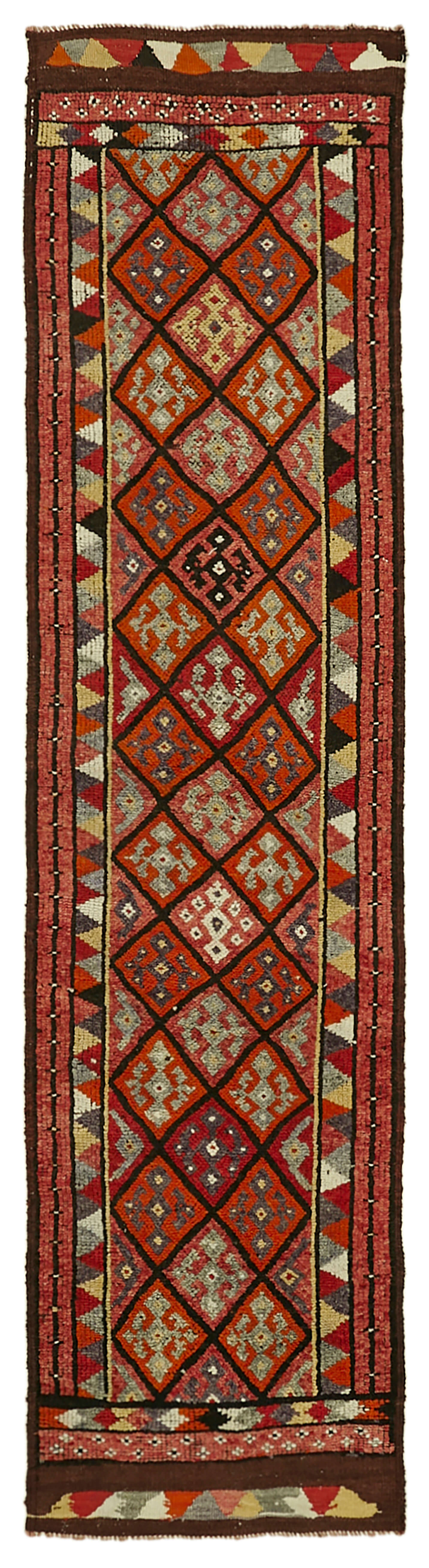 3x11 Red Boho Runner Rugs - 41364