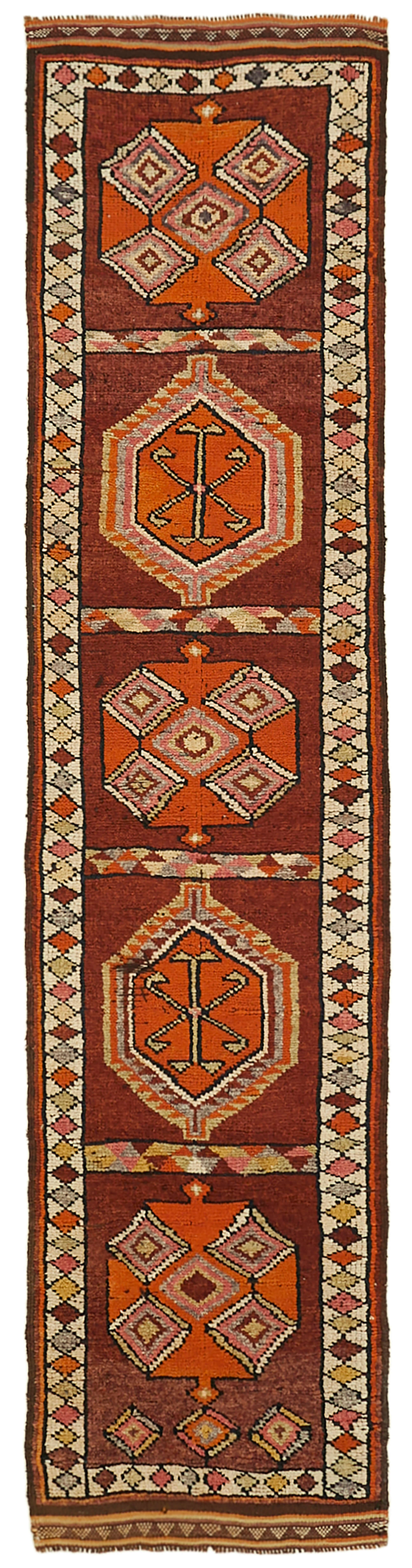 3x12 Red Boho Runner Rugs - 41378