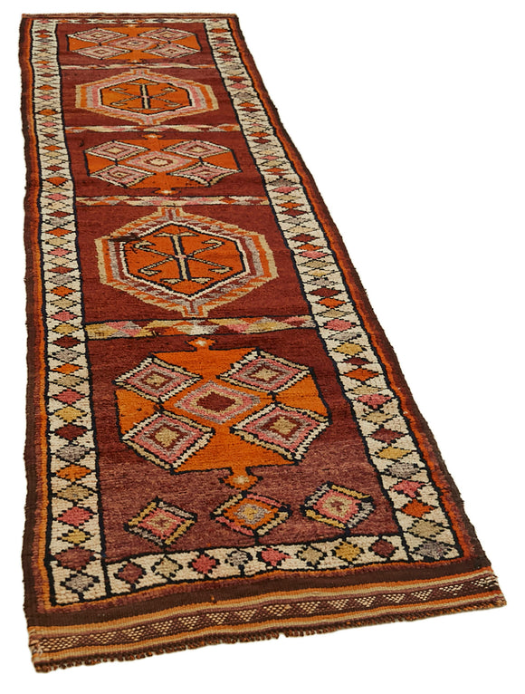 3x12 Red Boho Runner Rugs - 41378
