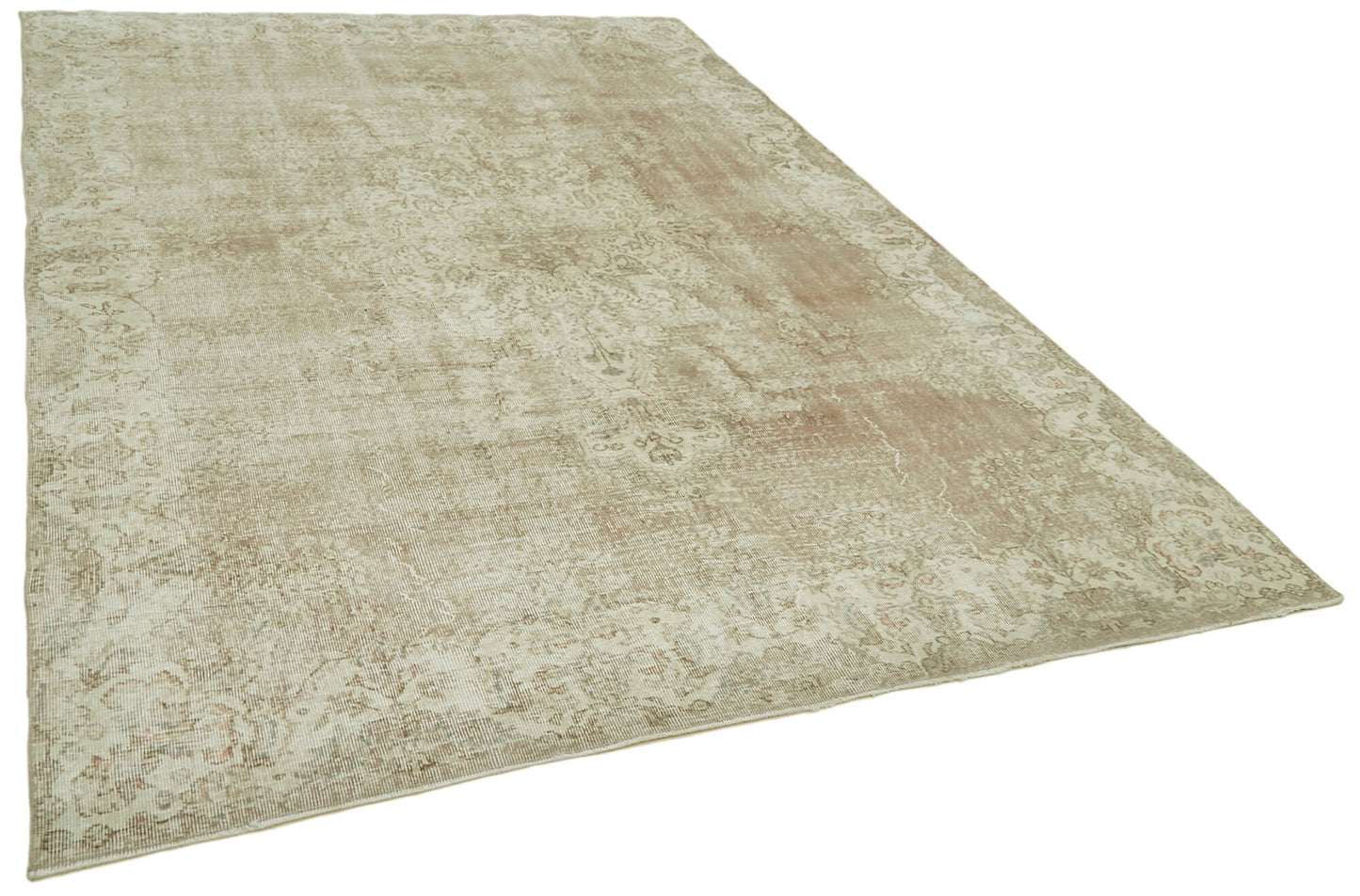 7x11 Beige Turkish Vintage Area Rug - 41392