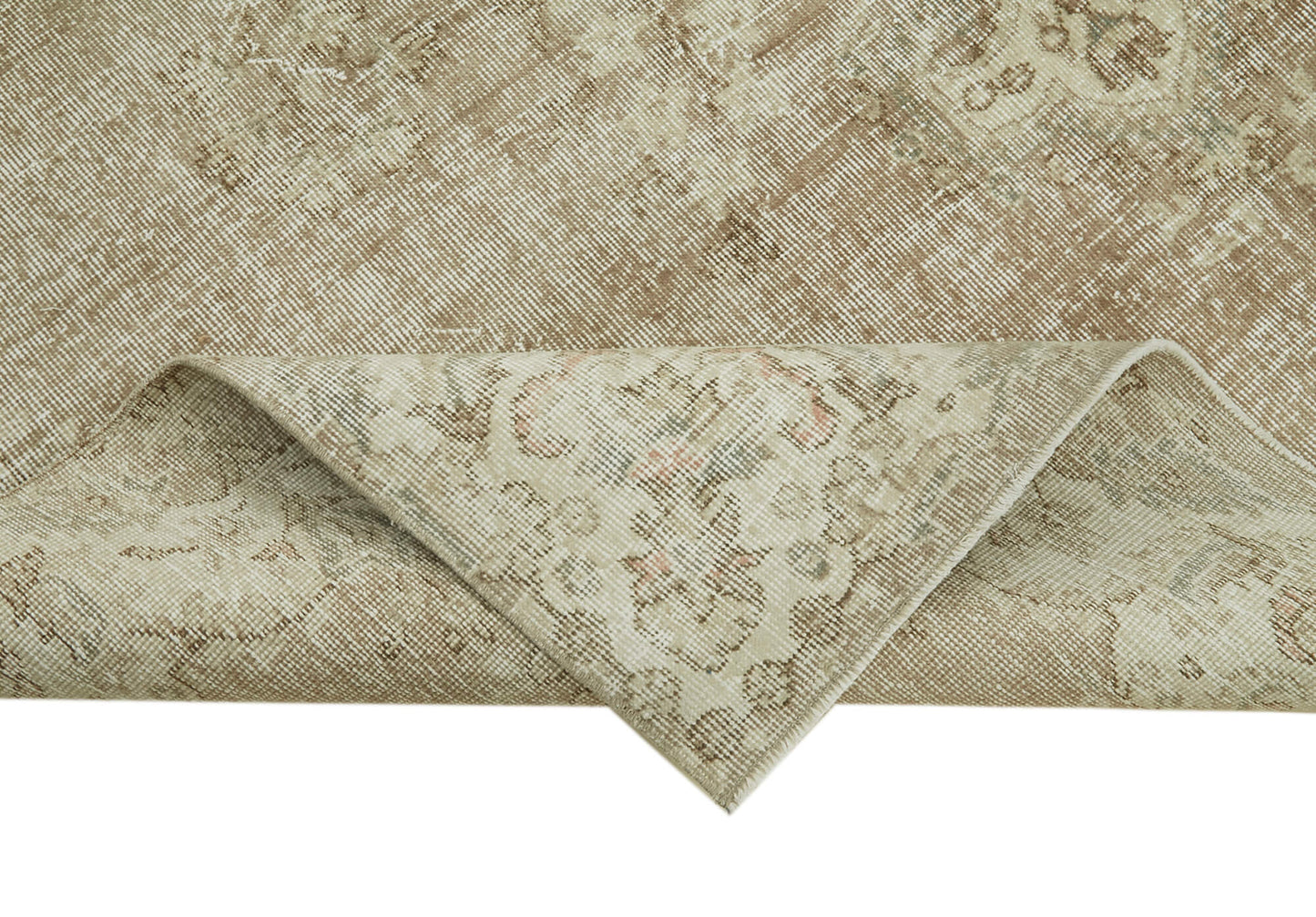 7x11 Beige Turkish Vintage Area Rug - 41392
