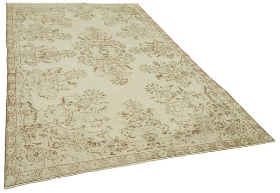 7x11 Beige Turkish Vintage Area Rug - 41393