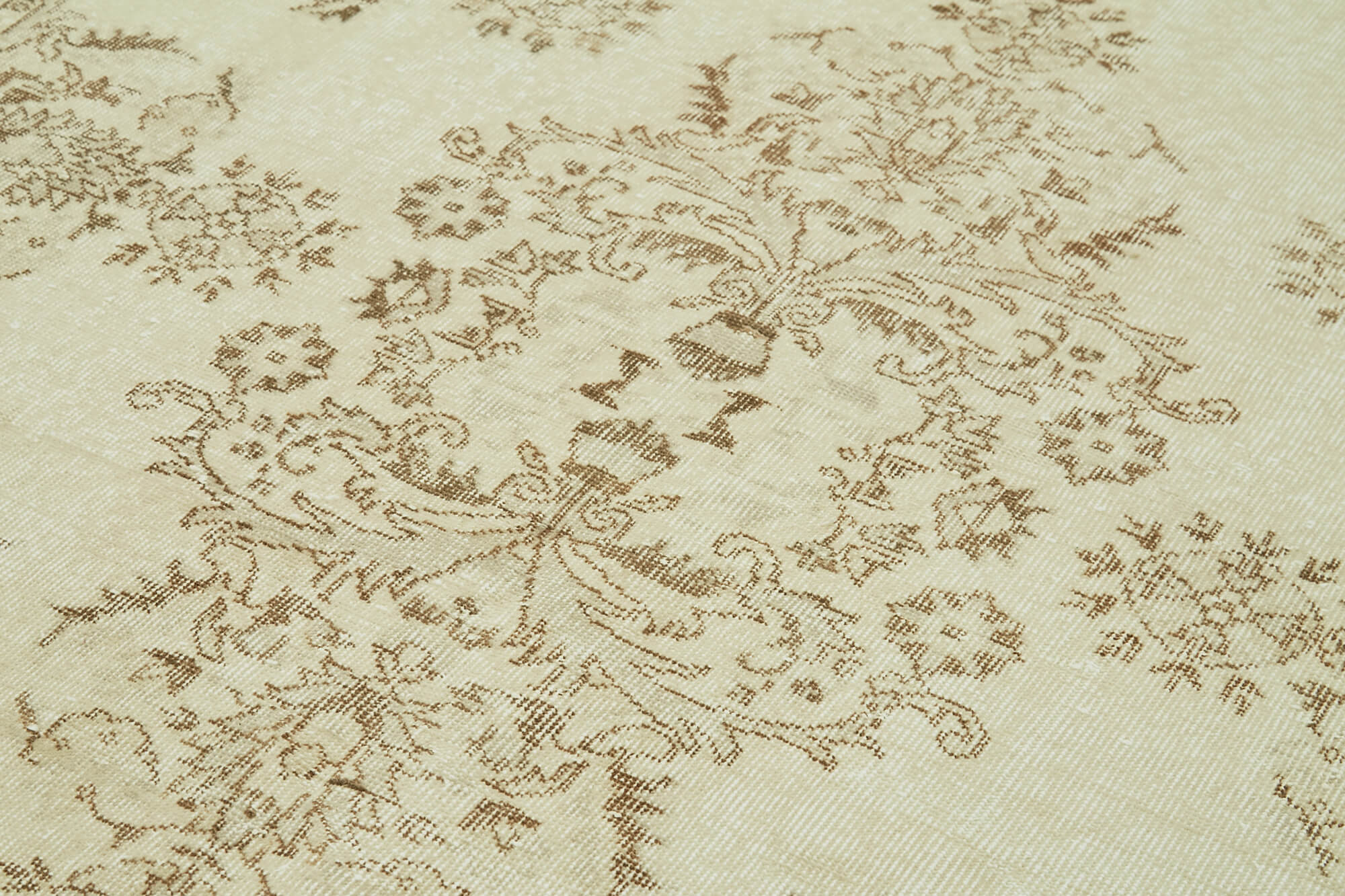7x11 Beige Turkish Vintage Area Rug - 41393