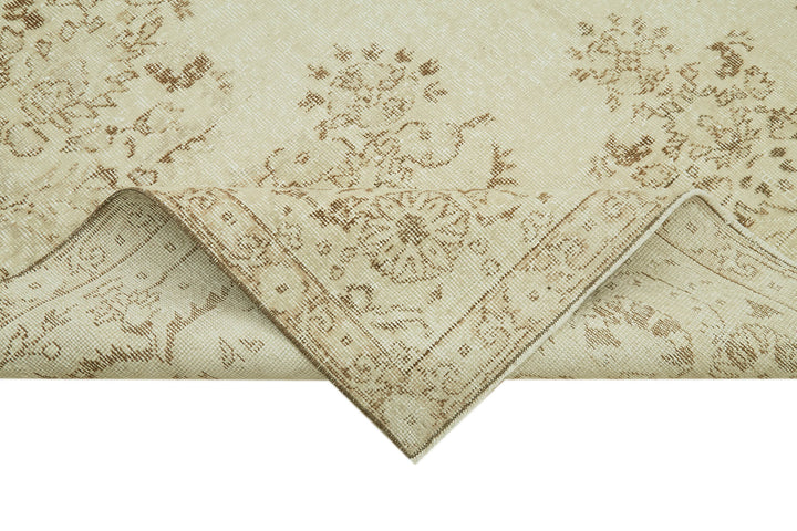 7x11 Beige Turkish Vintage Area Rug - 41393