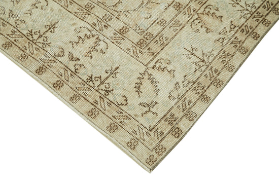 7x10 Beige Turkish Vintage Area Rug - 41396