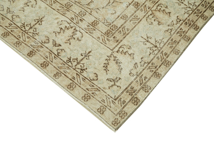 7x10 Beige Turkish Vintage Area Rug - 41396