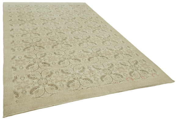 7x11 Beige Turkish Vintage Area Rug - 41399