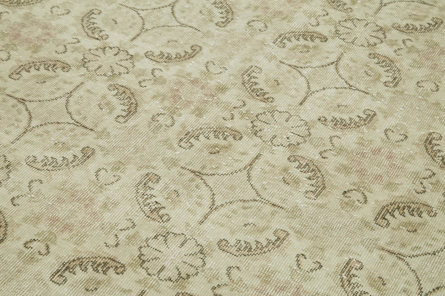 7x11 Beige Turkish Vintage Area Rug - 41399