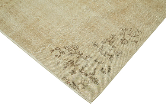 7x10 Beige Turkish Vintage Area Rug - 41406