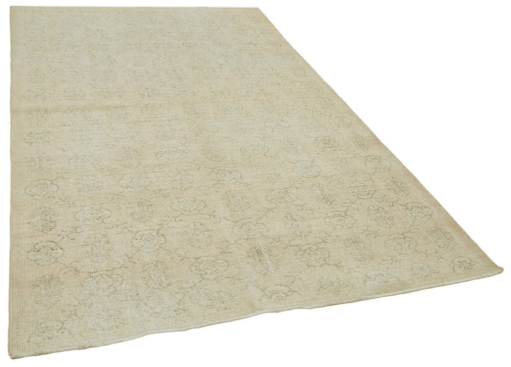 5x9 Beige Turkish Vintage Area Rug - 41407