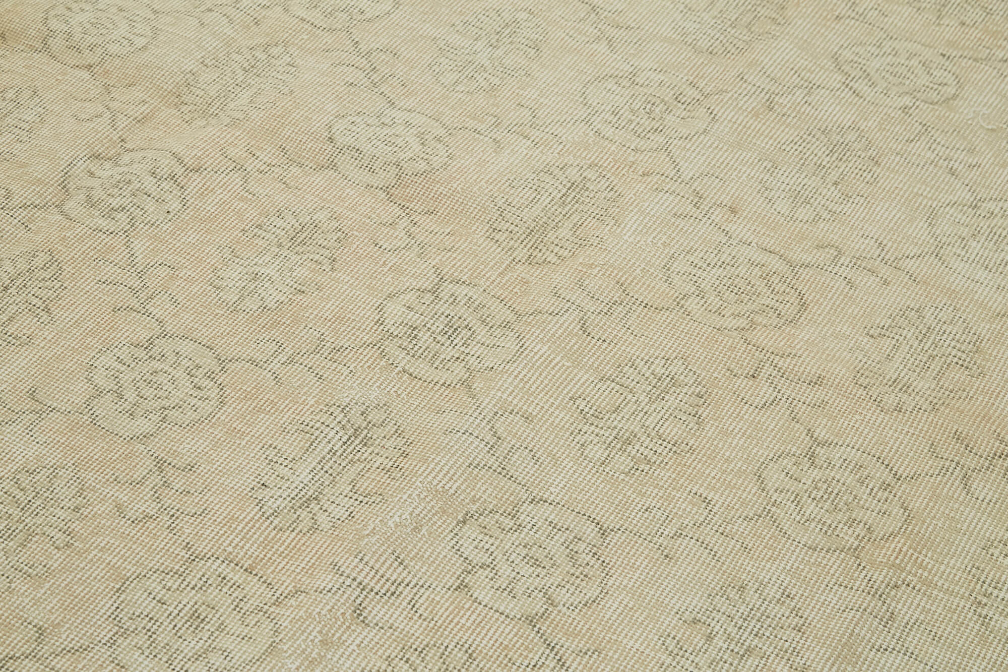 5x9 Beige Turkish Vintage Area Rug - 41407