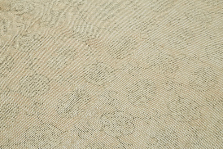 5x9 Beige Turkish Vintage Area Rug - 41407
