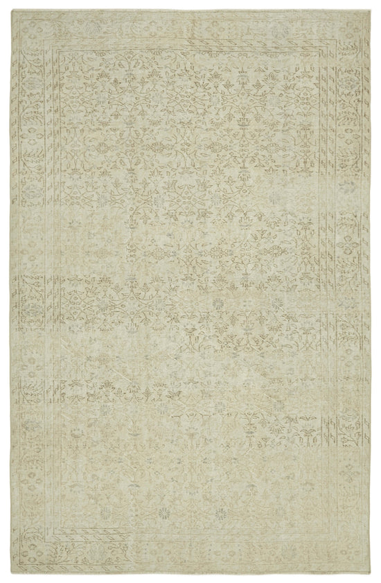 6x10 Beige Turkish Vintage Area Rug - 41408