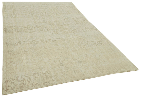 6x10 Beige Turkish Vintage Area Rug - 41408