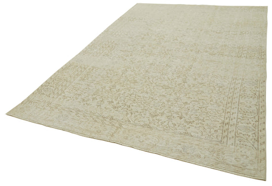 6x10 Beige Turkish Vintage Area Rug - 41408