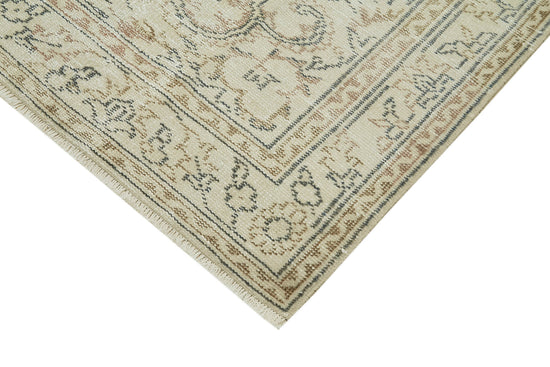 6x9 Beige Turkish Vintage Area Rug - 41411