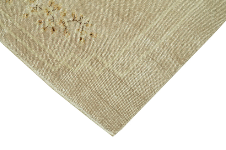 7x10 Beige Turkish Vintage Area Rug - 41415