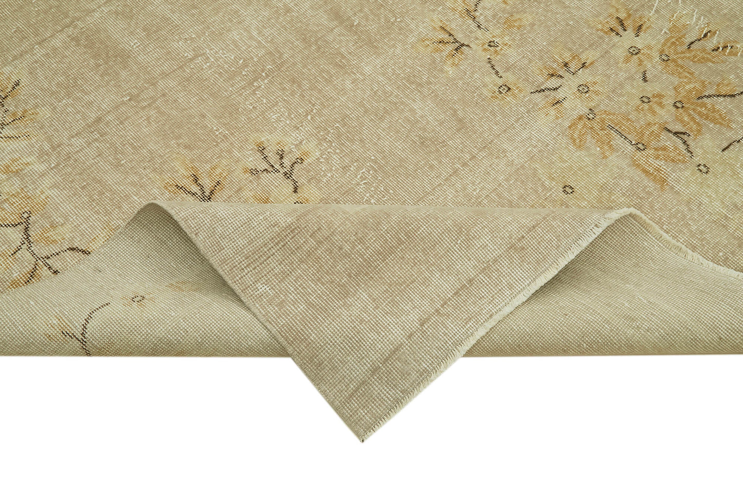 7x10 Beige Turkish Vintage Area Rug - 41415