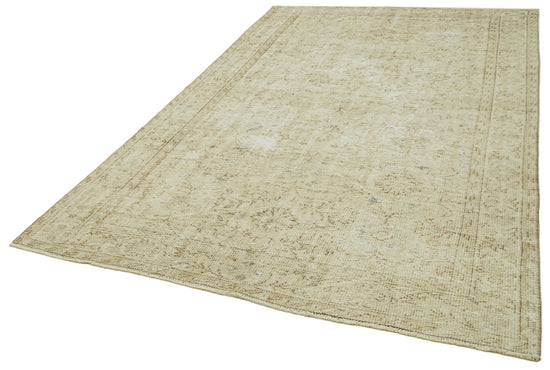 6x10 Beige Turkish Vintage Area Rug - 41426