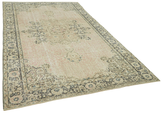 6x10 Beige Turkish Vintage Area Rug - 41429